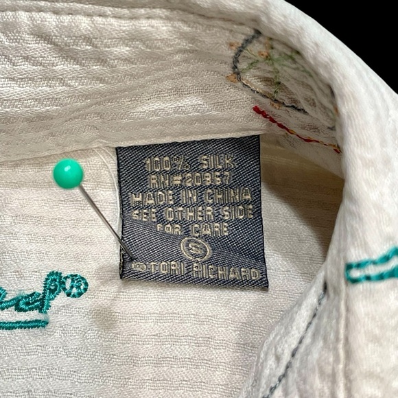 Tori Richard Shirt Mens S Ivory Silk Button Up Short Sleeve Cocktail Drinks - Picture 6 of 7